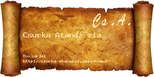 Csurka Atanázia névjegykártya